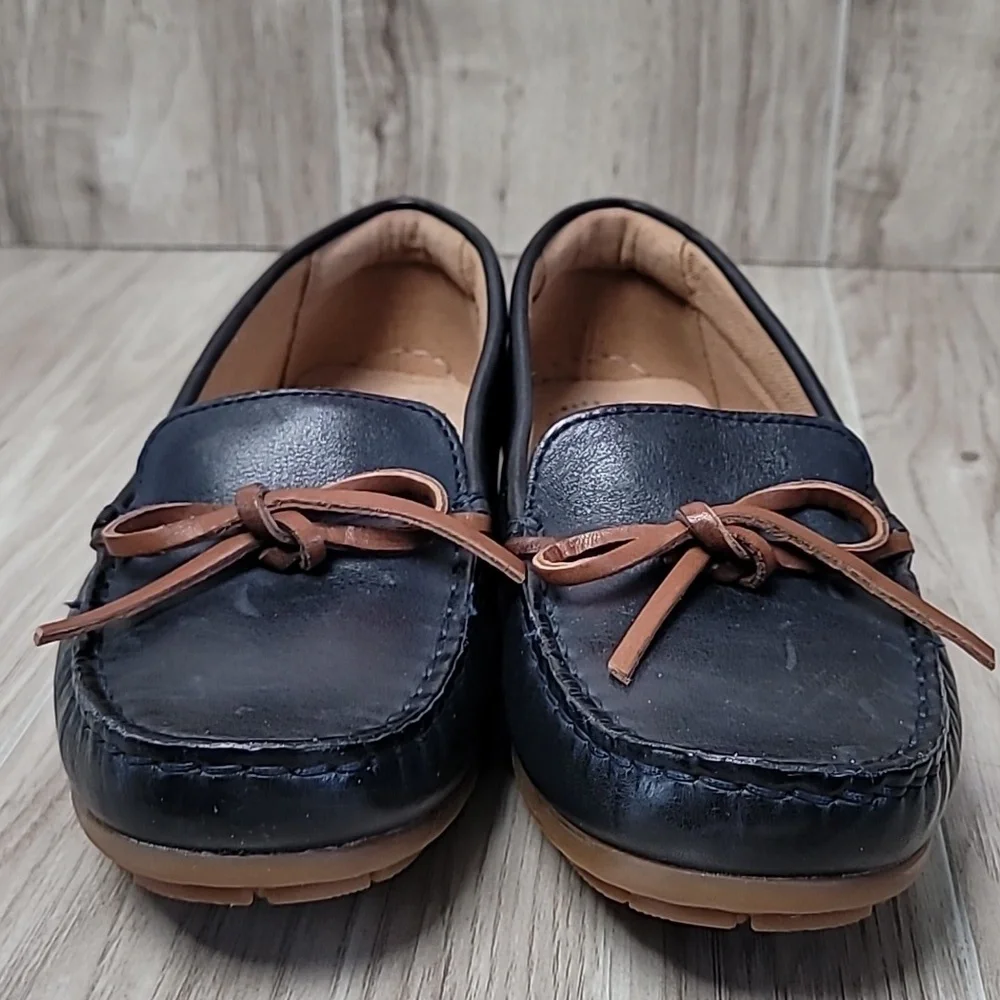 Clarks Collection Ultimate Comfort Women’s Black Leather Boat Shoes - Picture 8 of 10